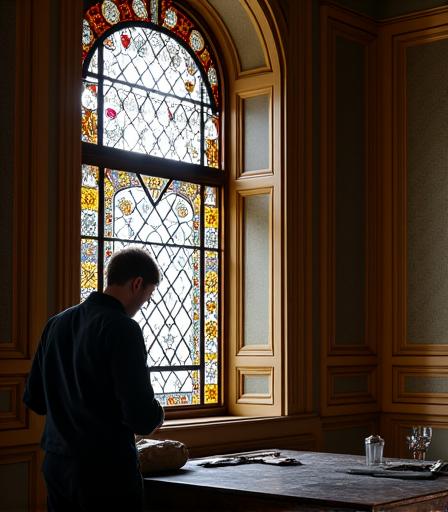 Réparation vitraux hôtel particulier